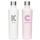 Personalized 17oz Silhouette Water Bottle with Outline Initial and Name