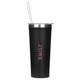 Black-Finish Stainless-Steel Tumbler - Summer Vibes Print (3 Colors)