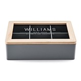 Weddingstar Wooden Keepsake Box with Glass Lid - Bistro Bliss Text