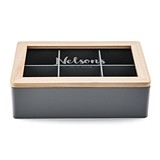 Weddingstar Wooden Keepsake Box with Glass Lid - Script Font Text