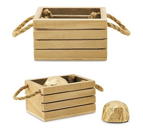 Weddingstar Mini Wooden Crates with Jute Rope Handles (Set of 4)