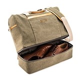 Personalizable Weekend Carry On Bag - Genuine Leather & Canvas