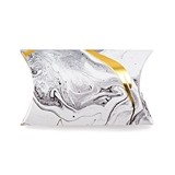 Carrara Marble Print with Gold Accents Pillow Favor Boxes (Set of 10)