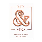 Mr & Mrs Rose Gold Ampersand Bottle Opener with Personalized Backer