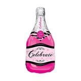 Magenta Pink Champagne Bottle Mylar Foil Party Balloon Decoration