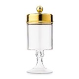 Small Clear Plastic Cylinder Cup with Golden Lid (Set of 2)