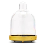 Small Clear Plastic Dome with Gold Bottom Favor Containers (Set of 2)