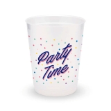 Personalized Frosted Plastic Party Cups - Party Time Graphic (Set of 8)