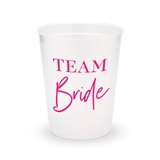 Personalized Frosted Plastic Party Cups - Team Bride Script (Set of 8)