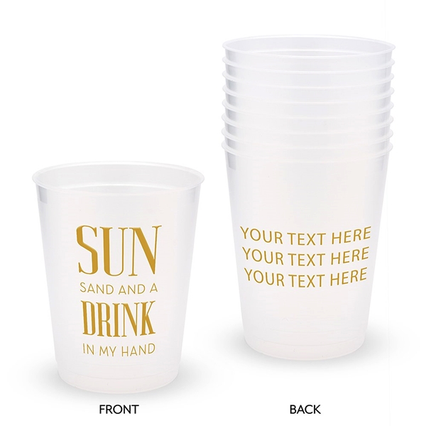 Personalized Frosted Plastic Party Cups - Drink In My Hand (Set of 8)