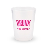 Personalized Frosted Plastic Party Cups - Drunk In Love (Set of 8)