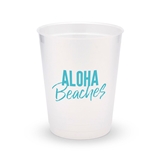 Personalized Frosted Plastic Party Cups - Aloha Beaches (Set of 8)