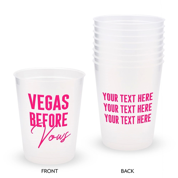 Personalized Frosted Plastic Party Cups - Vegas Before Vows (Set of 8)