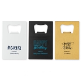 Personalized Metal Credit Card Bottle Opener (3 Colors) (Birthday Designs)