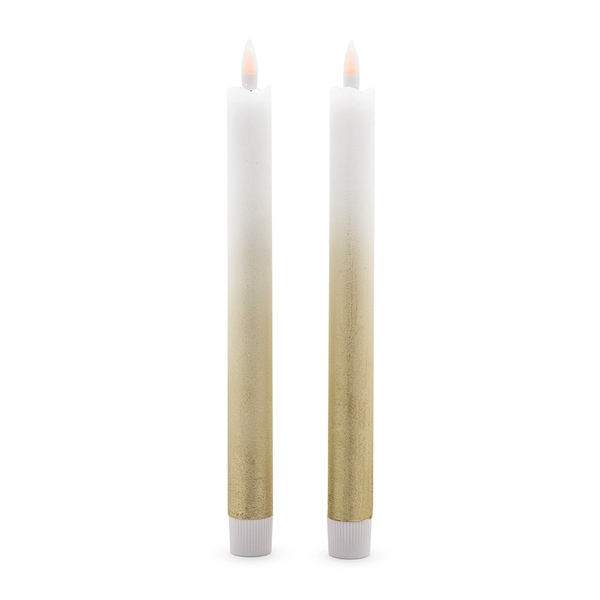 Weddingstar Flameless LED Taper Candles - Gold Ombre (Set of 2)