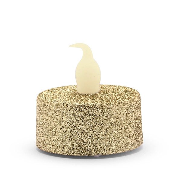 Weddingstar Flameless LED Tealight Candles - Gold Glitter (Set of 4)