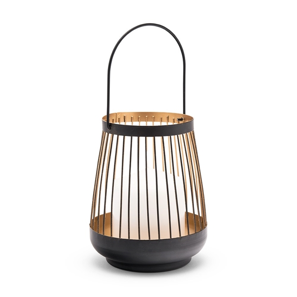 Weddingstar Large Geometric Metal Wire Hanging Lantern - Black & Gold