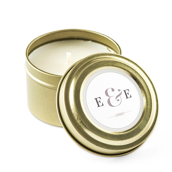 Weddingstar Personalized Gold Candle Tin Wedding Favor - Ampersand
