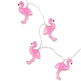 Decorative LED String of 10 Lights Inside Pink Flamingo Figurines