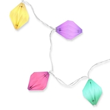 Decorative LED String of 10 Lights Inside Multicolored Geometric Paper Lanterns