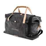 Large Personalized Canvas Travel Duffle Bag - Black