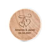 Custom Engraved Wooden Bottle Stopper with Double Hearts Design