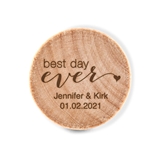 Custom Engraved Wooden Bottle Stopper with Best Day Ever Design