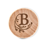 Custom Engraved Wooden Bottle Stopper with Modern Fairy Tale Monogram