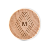 Custom Engraved Wooden Bottle Stopper with Diamond Emblem Monogram