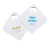 Personalized Plastic Drink Coaster with Bottle Opener (Birthday Designs)