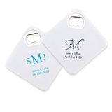 Personalized Plastic Drink Coaster with Bottle Opener (Monogram Designs)