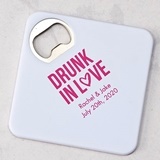 Personalized Plastic Drink Coaster w/ Bottle Opener (Numerous Designs)