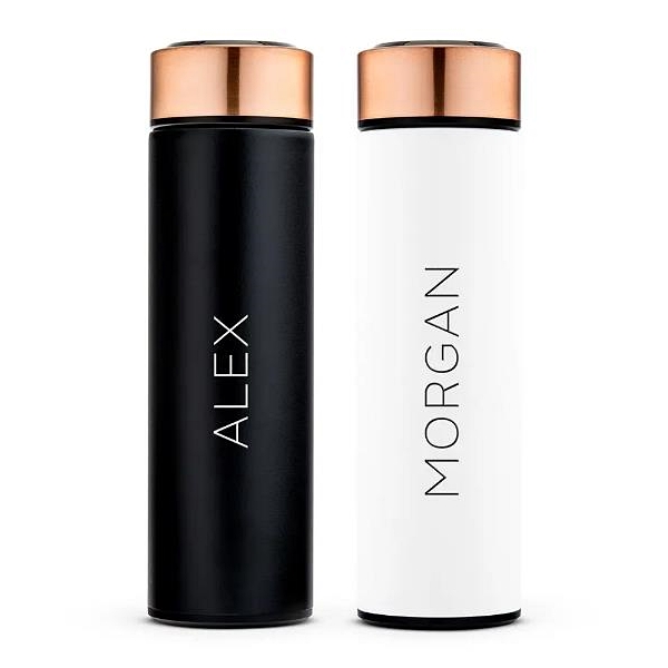 Personalized 16oz Cylinder Travel Bottle with Contemporary Vertical Name