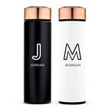 Personalized 16oz Cylinder Travel Bottle with Outline Initial and Name