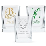 Personalized Rounded-Edge Square Shot Glass (Monogram Designs)