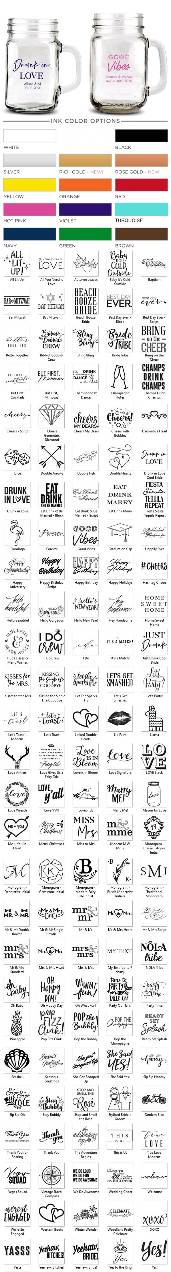 Weddingstar Personalized Mason Jar Mug (Numerous Designs) (2 Sizes)