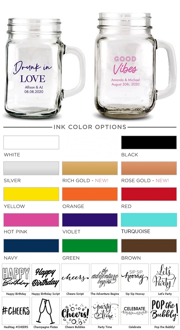 Weddingstar Personalized Mason Jar Mug (Trendy Sayings Designs) (2 Sizes)
