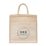 'Make it Your Own' Logo/Design Custom-Printed Woven Jute Tote Bag with Handles