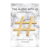 Tag Along with Us Gold Hashtag Bottle Opener with Personalized Backer