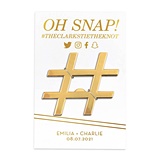 "Oh Snap!" Gold Hashtag Bottle Opener w/ Personalized Backer