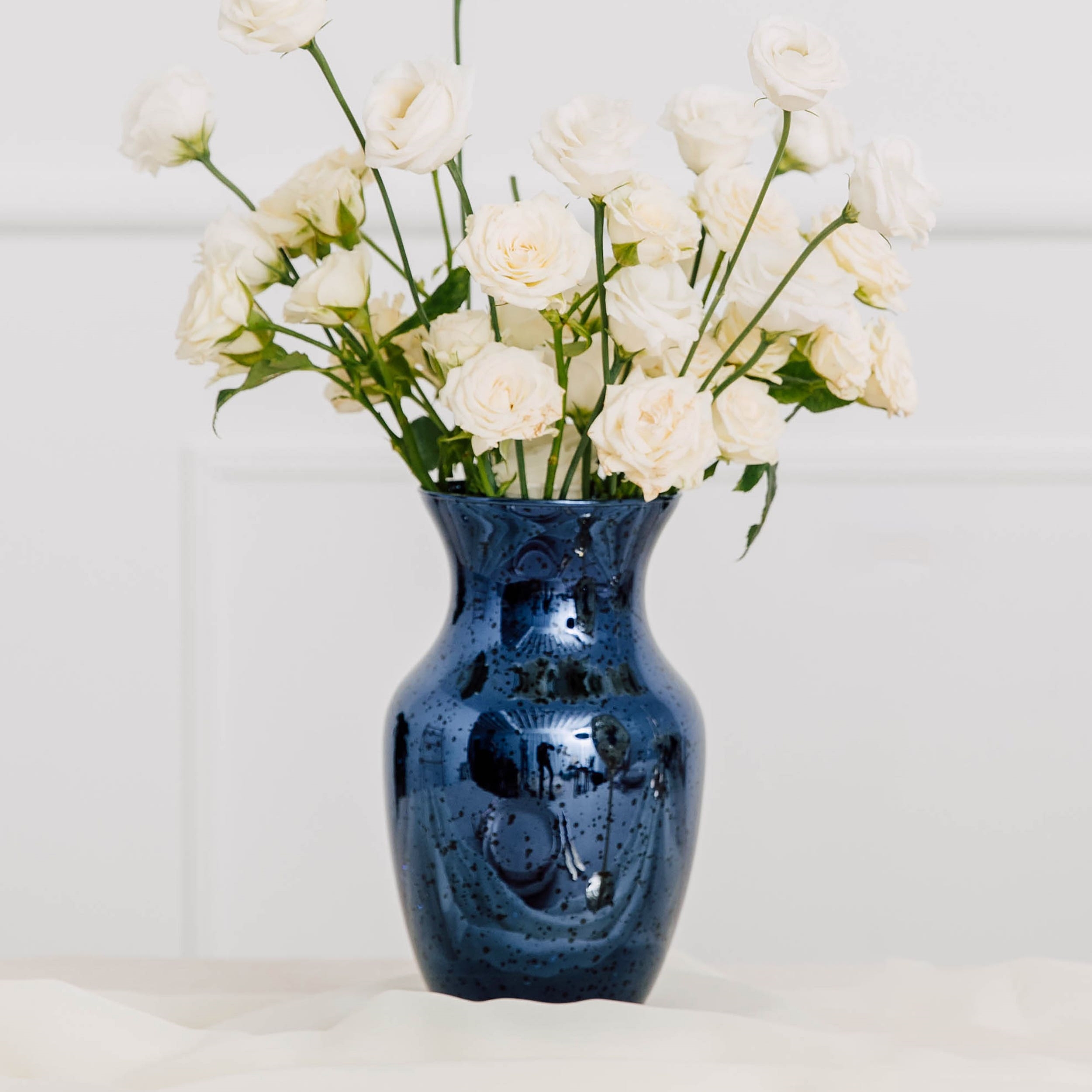 Weddingstar Navy Blue-Colored Mercury Glass Flower Vase