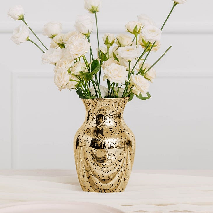Weddingstar Gold-Colored Mercury Glass Flower Vase