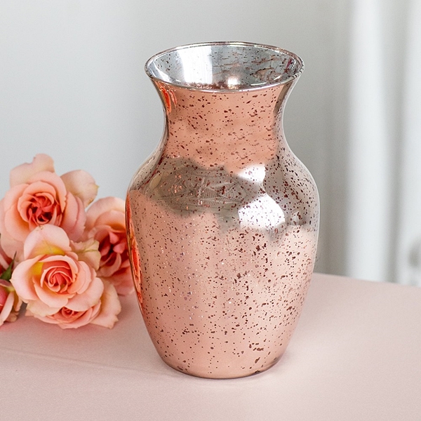 Weddingstar Rose Gold-Colored Mercury Glass Flower Vase