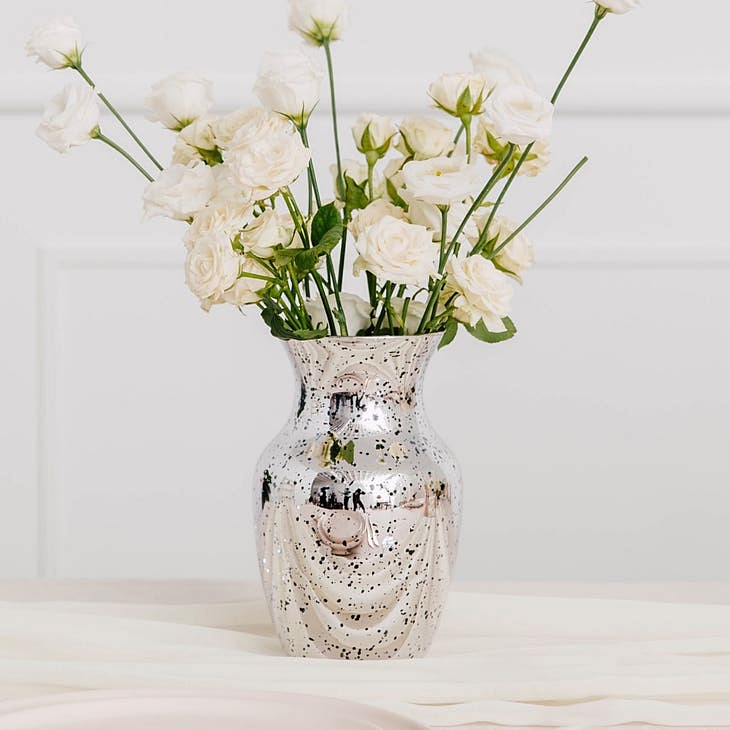 Weddingstar Silver-Colored Mercury Glass Flower Vase