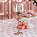 Weddingstar 18oz Rose Gold-Colored Mercury Glass Stemmed Wine Glass