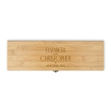 Custom Engraved Wooden Wine Gift Box with Accessories Set - Luna Couple Design