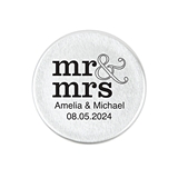 Custom Engraved Metal Bottle Stopper with Stacked Mr & Mrs Design