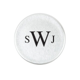 Custom Engraved Metal Bottle Stopper with Traditional Monogram Design