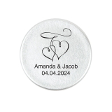 Custom Engraved Metal Bottle Stopper with Double Hearts Design