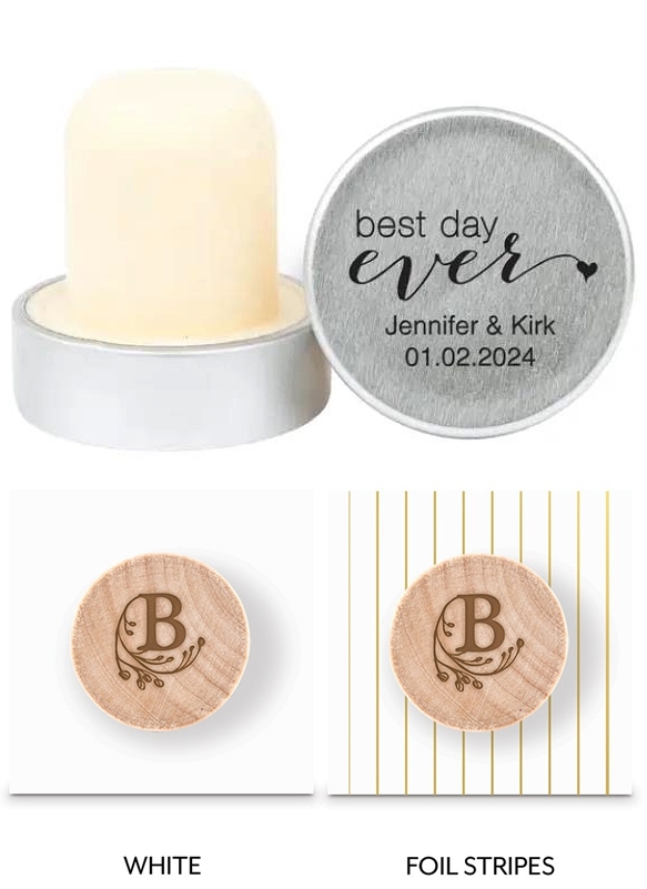 Custom Engraved Metal Bottle Stopper with Best Day Ever Design